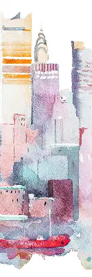 Rollo Fenster mit dem Motiv Farbenfrohe Stadt