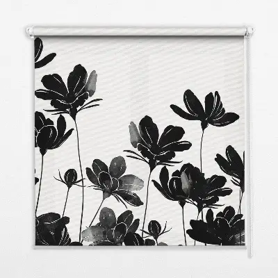 Rollo mit schwarzem Blütenmuster