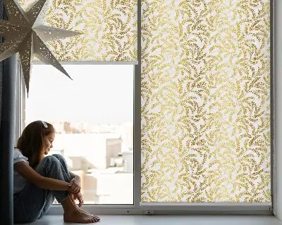 Rollo Fenster mit Motiv goldener Zweige