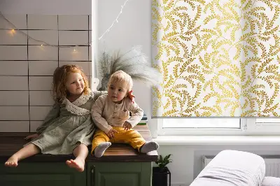 Rollo Fenster mit Motiv goldener Zweige