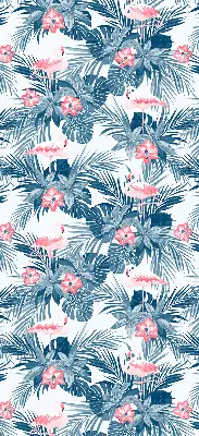 Fensterrollo für den Innenbereich mit tropischem Pflanzen und Flamingos Motiv