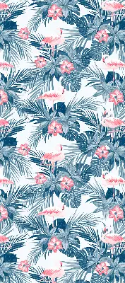Fensterrollo für den Innenbereich mit tropischem Pflanzen und Flamingos Motiv