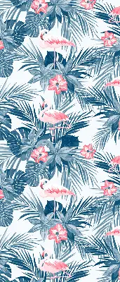 Fensterrollo für den Innenbereich mit tropischem Pflanzen und Flamingos Motiv