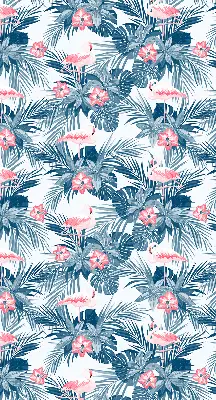 Fensterrollo für den Innenbereich mit tropischem Pflanzen und Flamingos Motiv