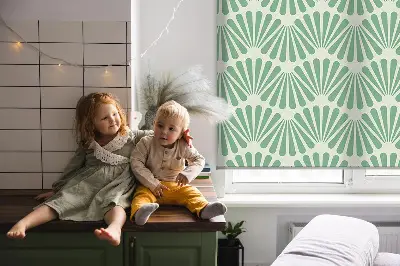 Fensterrollo im Design Grüner Slalom