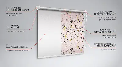 Fensterrollo mit Motiv von Farbflecken auf rosa Hintergrund