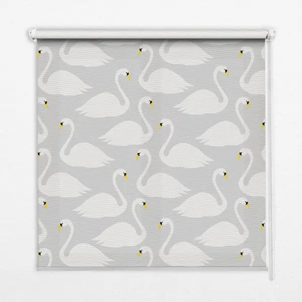 Rollo Fenster mit Motiv Schwäne