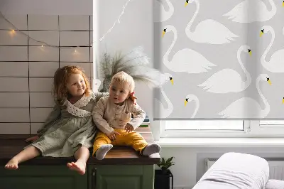 Rollo Fenster mit Motiv Schwäne