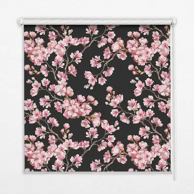 Fensterrollo für den Innenbereich mit Motiv von Blüten am Baum