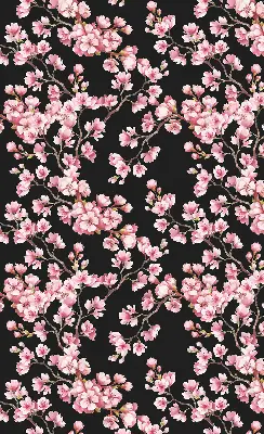 Fensterrollo für den Innenbereich mit Motiv von Blüten am Baum