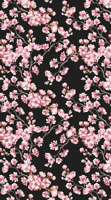 Fensterrollo für den Innenbereich mit Motiv von Blüten am Baum