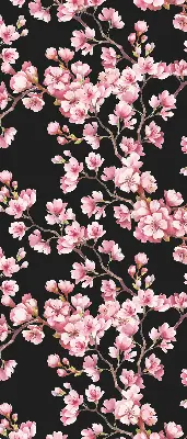 Fensterrollo für den Innenbereich mit Motiv von Blüten am Baum