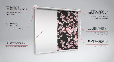 Fensterrollo für den Innenbereich mit Motiv von Blüten am Baum