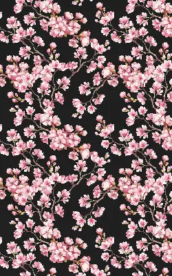 Fensterrollo für den Innenbereich mit Motiv von Blüten am Baum