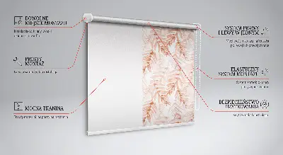 Fensterrollo mit Motiv rosa Blätter