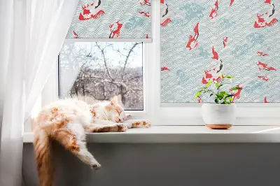 Fensterrollo mit Motiv Fische im Wasser