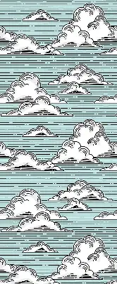 Fensterrollo für innen mit Wolkenmotiv