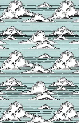 Fensterrollo für innen mit Wolkenmotiv