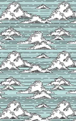 Fensterrollo für innen mit Wolkenmotiv