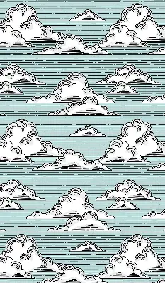 Fensterrollo für innen mit Wolkenmotiv