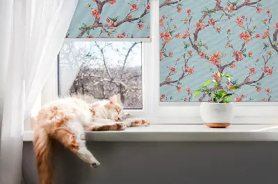 Fensterrollo mit Motiv von Baumknospen