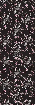 Fensterrollo mit Motiv von Reihern und Blumen