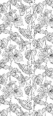 Rollo mit Motiv gezeichnete Blumen