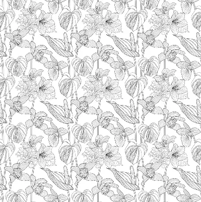 Rollo mit Motiv gezeichnete Blumen
