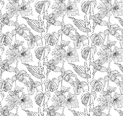 Rollo mit Motiv gezeichnete Blumen