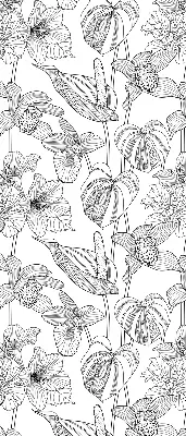 Rollo mit Motiv gezeichnete Blumen