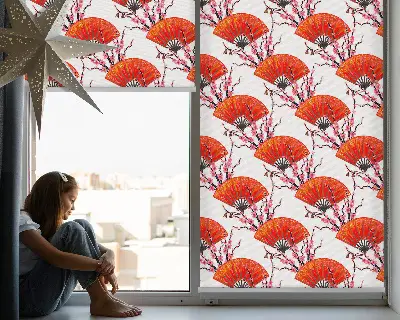 Fensterrollo in der Farbe Rot