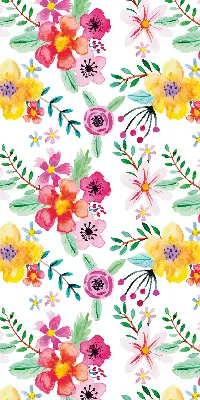 Fensterrollo mit Motiv gemalte Blumen für den Innenbereich