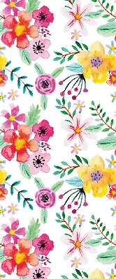 Fensterrollo mit Motiv gemalte Blumen für den Innenbereich