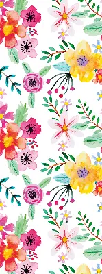 Fensterrollo mit Motiv gemalte Blumen für den Innenbereich