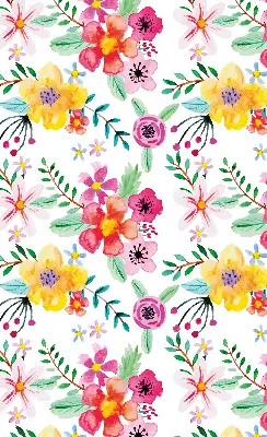 Fensterrollo mit Motiv gemalte Blumen für den Innenbereich