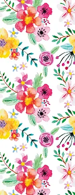 Fensterrollo mit Motiv gemalte Blumen für den Innenbereich