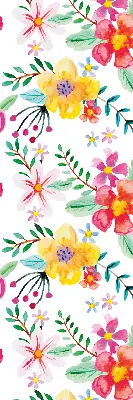 Fensterrollo mit Motiv gemalte Blumen für den Innenbereich