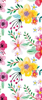 Fensterrollo mit Motiv gemalte Blumen für den Innenbereich