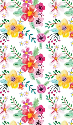 Fensterrollo mit Motiv gemalte Blumen für den Innenbereich