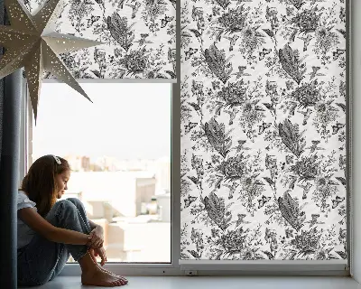Fensterrollo für den Innenbereich mit Motiv gezeichnete Natur