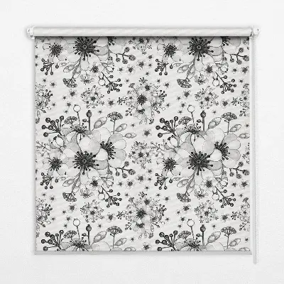 Fensterrollo mit Motiv einer gezeichneten Blume
