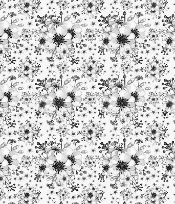Fensterrollo mit Motiv einer gezeichneten Blume