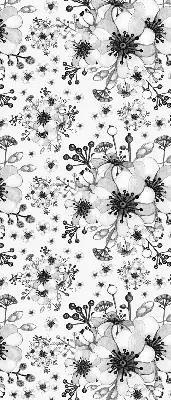 Fensterrollo mit Motiv einer gezeichneten Blume