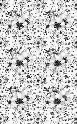 Fensterrollo mit Motiv einer gezeichneten Blume