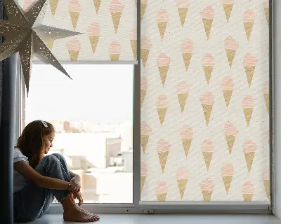 Fensterrollo für den Innenbereich mit Eiscreme Motiv