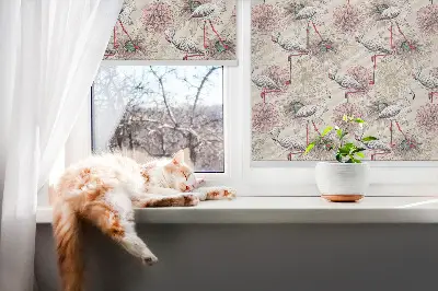 Rollo in der Farbe Weiße Flamingos