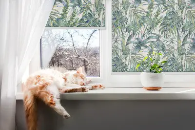 Rollo mit Motiv von tropischen Blättern