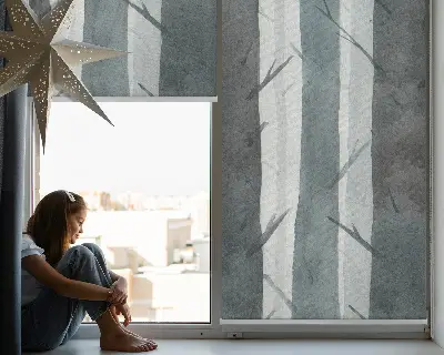 Fensterrollo mit Baummotiv