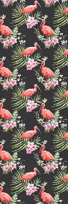 Fensterrollo für den Innenbereich mit Flamingos auf Pflanzen Motiv