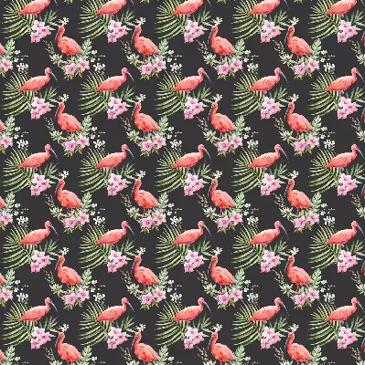 Fensterrollo für den Innenbereich mit Flamingos auf Pflanzen Motiv